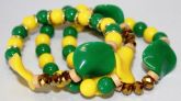 KIT PULSEIRAS VERDE E AMARELO CONCHAS