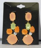 Brinco PEDRAS SALMON CLARO COM PONTO STRASS