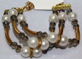 PULSEIRA TRIPLA COBRE COM PÉROLAS