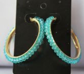 Brinco ARGOLA BOLINHAS AZUIS dour