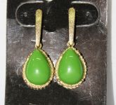 Brinco PINGO PEDRA VERDE dour