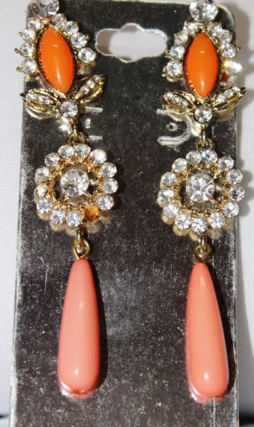 Brinco PEDRAS ROSA COM STRASS