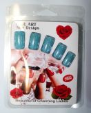 Unha postiça glitter azul