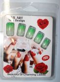Unha postiça glitter verde