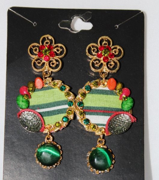 Brinco ARTESANAL VERDE dour