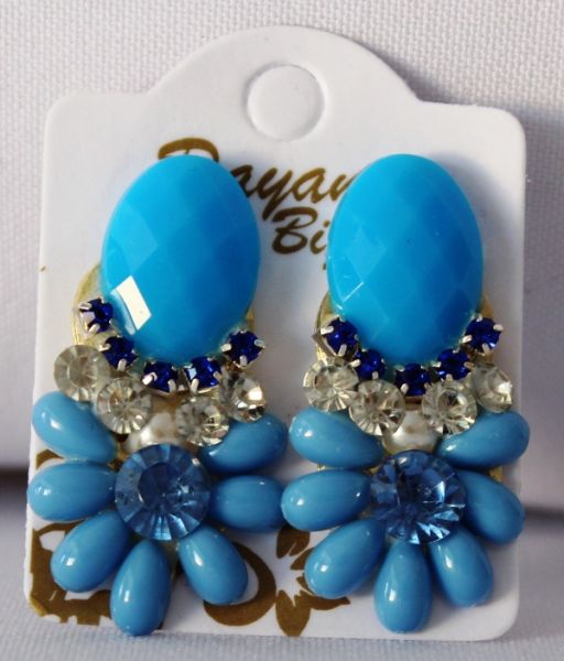Brinco PEDRINHAS AZUIS COM STRASS