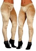 Calça Legging Veludo Velvet dourada G