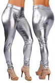 Calça Legging Laminada prata G
