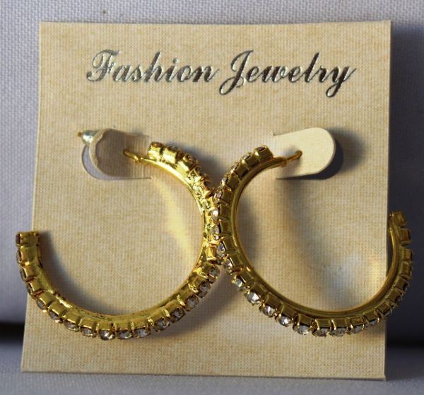 Brinco ARGOLA COM STRASS dour