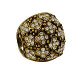 Anel Redondo Preto strass tam19
