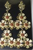 Brinco FLORES PONTOS MARROM dour
