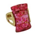Anel Rosa Retangulo tam18