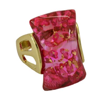 Anel Rosa Retangulo tam18